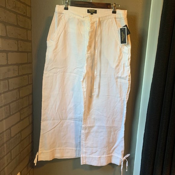 NWT Juicy Couture Linen high waisted white pants size M - Picture 4 of 10